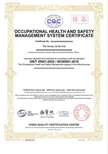 职业健康安全管理体系证书_2