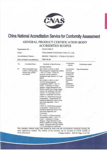 CNAS认可证书业务范围附件英文 (15)