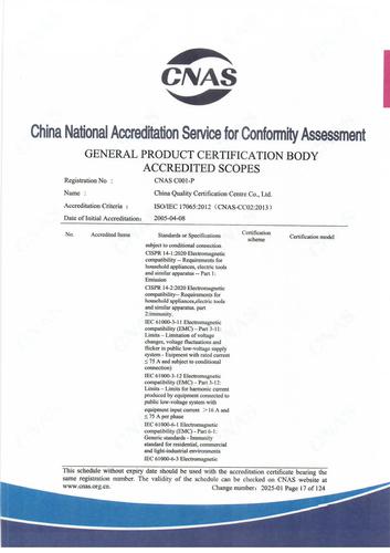CNAS认可证书业务范围附件英文 (17)