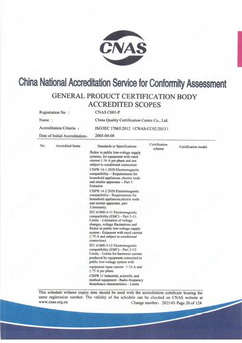 CNAS认可证书业务范围附件英文 (20)