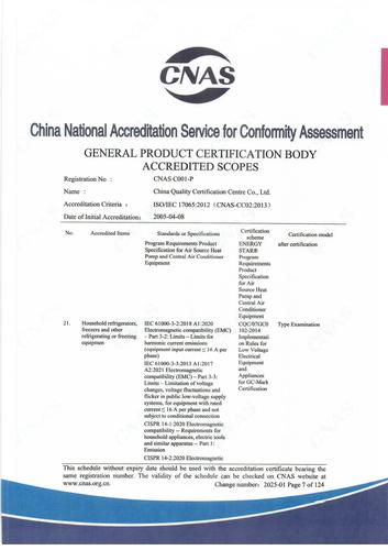 CNAS认可证书业务范围附件英文 (7)