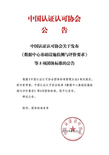 中国质量认证中心牵头编制的团体标准正式发布