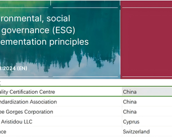 中国质量认证中心参与制定ISO全球首部ESG国际标准