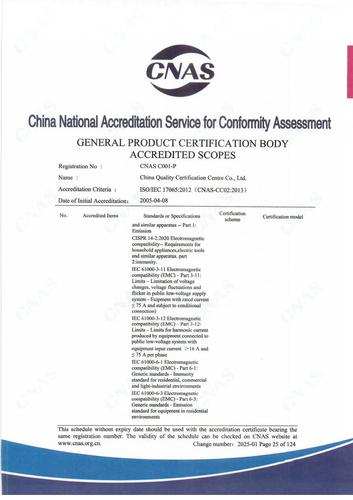 CNAS认可证书业务范围附件英文 (25)