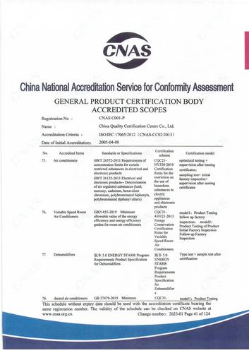 CNAS认可证书业务范围附件英文 (41)