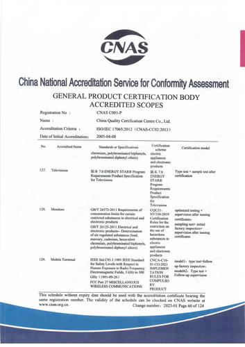 CNAS认可证书业务范围附件英文 (60)