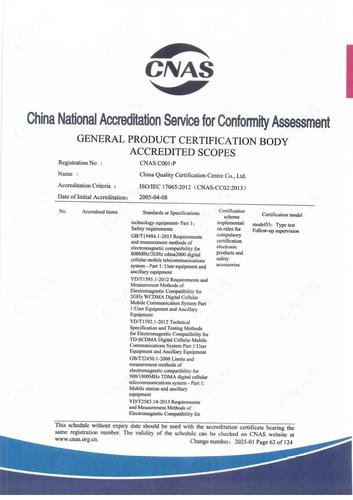 CNAS认可证书业务范围附件英文 (62)