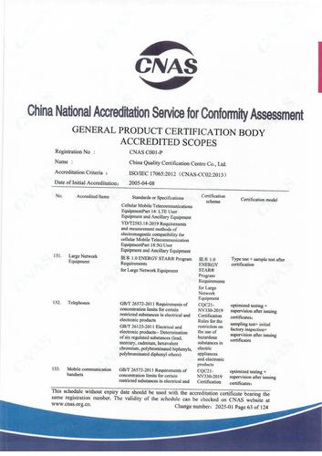 CNAS认可证书业务范围附件英文 (63)