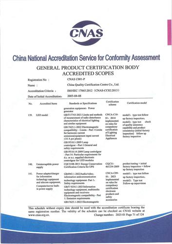 CNAS认可证书业务范围附件英文 (71)