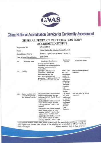 CNAS认可证书业务范围附件英文 (86)