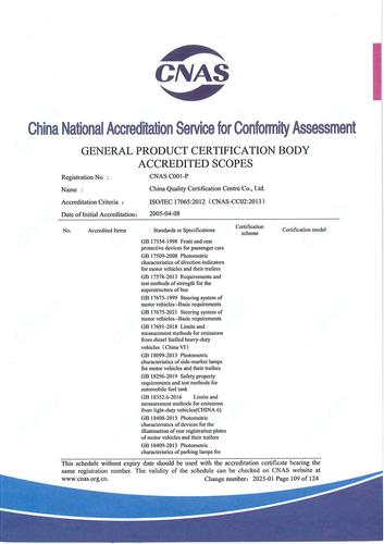 CNAS认可证书业务范围附件英文 (109)