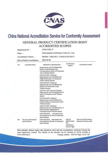 CNAS认可证书业务范围附件英文 (122)