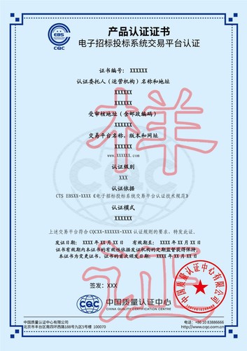 电子招标投标系统交易平台认证证书(二星)